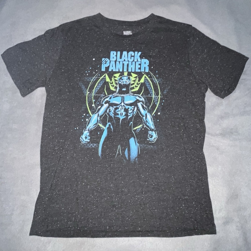 Marvel Black Panther Men's Graphic T Shirt XL Black Heather Comic Superhero